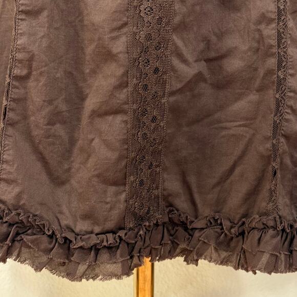 Y2k Ruffle Lace Tie Strap Babydoll Dress Mori Kei Forest Fairy Grunge Dolly S 6 - Picture 5 of 8